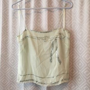 Spaghetti strap top with bow